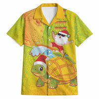 Hawaiian Mango Mele Kalikimaka Hawaiian Shirt Santa Claus Surfing with Turtle Mango Christmas LT03 Multicolor - Polynesian Pride
