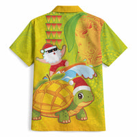 Hawaiian Mango Mele Kalikimaka Hawaiian Shirt Santa Claus Surfing with Turtle Mango Christmas LT03 - Polynesian Pride