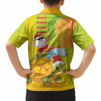 Hawaiian Mango Mele Kalikimaka Hawaiian Shirt Santa Claus Surfing with Turtle Mango Christmas LT03 - Polynesian Pride
