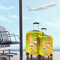 Hawaiian Mango Mele Kalikimaka Luggage Cover Santa Claus Surfing with Turtle Mango Christmas LT03 - Polynesian Pride