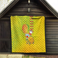 Hawaiian Mango Mele Kalikimaka Quilt Santa Claus Surfing with Turtle Mango Christmas LT03 - Polynesian Pride