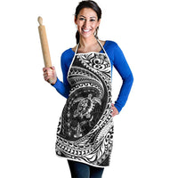 Hawaiian Turtle and Shark Apron Kakau Tribal with Polynesian Pattern Black Color LT03 - Polynesian Pride