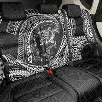 Hawaiian Turtle and Shark Back Car Seat Cover Kakau Tribal with Polynesian Pattern Black Color LT03 - Polynesian Pride