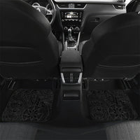 Hawaiian Turtle and Shark Car Mats Kakau Tribal with Polynesian Pattern Black Color LT03 Set 2pcs - Back Black - Polynesian Pride