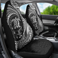 Hawaiian Turtle and Shark Car Seat Cover Kakau Tribal with Polynesian Pattern Black Color LT03 - Polynesian Pride