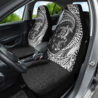 Hawaiian Turtle and Shark Car Seat Cover Kakau Tribal with Polynesian Pattern Black Color LT03 - Polynesian Pride