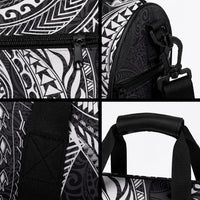 Hawaiian Turtle and Shark Duffle Bag Kakau Tribal with Polynesian Pattern Black Color