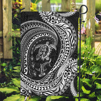 Hawaiian Turtle and Shark Garden Flag Kakau Tribal with Polynesian Pattern Black Color LT03 Garden Flag Black - Polynesian Pride