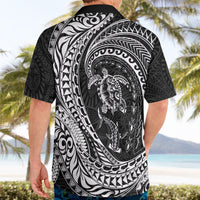 Hawaiian Turtle and Shark Hawaiian Shirt Kakau Tribal with Polynesian Pattern Black Color LT03 - Polynesian Pride