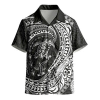 Hawaiian Turtle and Shark Kid Hawaiian Shirt Kakau Tribal with Polynesian Pattern Black Color LT03 - Polynesian Pride