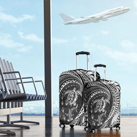 Hawaiian Turtle and Shark Luggage Cover Kakau Tribal with Polynesian Pattern Black Color LT03 - Polynesian Pride