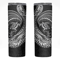 Hawaiian Turtle and Shark Skinny Tumbler Kakau Tribal with Polynesian Pattern Black Color LT03 Black - Polynesian Pride