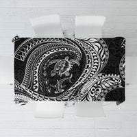 Hawaiian Turtle and Shark Tablecloth Kakau Tribal with Polynesian Pattern Black Color LT03 Black - Polynesian Pride