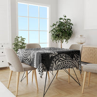 Hawaiian Turtle and Shark Tablecloth Kakau Tribal with Polynesian Pattern Black Color LT03 - Polynesian Pride
