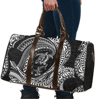 Hawaiian Turtle and Shark Travel Bag Kakau Tribal with Polynesian Pattern Black Color LT03 - Polynesian Pride