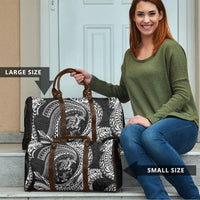 Hawaiian Turtle and Shark Travel Bag Kakau Tribal with Polynesian Pattern Black Color LT03 - Polynesian Pride