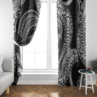 Hawaiian Turtle and Shark Window Curtain Kakau Tribal with Polynesian Pattern Black Color LT03 - Polynesian Pride