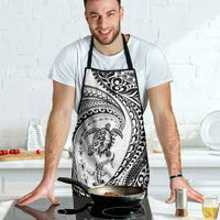 Hawaiian Turtle and Shark Apron Kakau Tribal with Polynesian Pattern White Color LT03 - Polynesian Pride