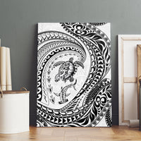 Hawaiian Turtle and Shark Canvas Wall Art Kakau Tribal with Polynesian Pattern White Color LT03 - Polynesian Pride
