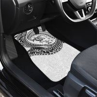 Hawaiian Turtle and Shark Car Mats Kakau Tribal with Polynesian Pattern White Color LT03 - Polynesian Pride