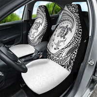 Hawaiian Turtle and Shark Car Seat Cover Kakau Tribal with Polynesian Pattern White Color LT03 - Polynesian Pride