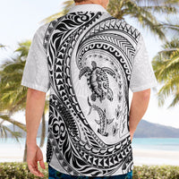 Hawaiian Turtle and Shark Hawaiian Shirt Kakau Tribal with Polynesian Pattern White Color LT03 - Polynesian Pride