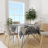 Hawaiian Turtle and Shark Tablecloth Kakau Tribal with Polynesian Pattern White Color LT03 - Polynesian Pride