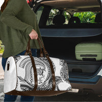 Hawaiian Turtle and Shark Travel Bag Kakau Tribal with Polynesian Pattern White Color LT03 - Polynesian Pride