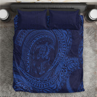 Hawaiian Turtle and Shark Bedding Set Kakau Tribal with Polynesian Pattern Blue Color LT03 Blue - Polynesian Pride