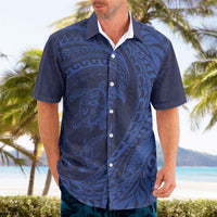 Hawaiian Turtle and Shark Hawaiian Shirt Kakau Tribal with Polynesian Pattern Blue Color LT03 - Polynesian Pride
