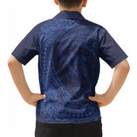 Hawaiian Turtle and Shark Hawaiian Shirt Kakau Tribal with Polynesian Pattern Blue Color LT03 - Polynesian Pride