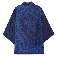 Hawaiian Turtle and Shark Kimono Kakau Tribal with Polynesian Pattern Blue Color LT03 - Polynesian Pride