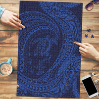 Hawaiian Turtle and Shark Puzzle Kakau Tribal with Polynesian Pattern Blue Color LT03 Blue - Polynesian Pride