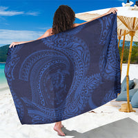 Hawaiian Turtle and Shark Sarong Kakau Tribal with Polynesian Pattern Blue Color LT03 One Size 44 x 66 inches Blue - Polynesian Pride