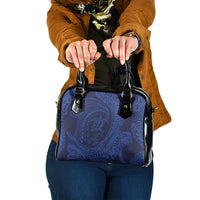 Hawaiian Turtle and Shark Shoulder Handbag Kakau Tribal with Polynesian Pattern Blue Color LT03 One Size Blue - Polynesian Pride