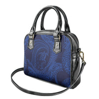 Hawaiian Turtle and Shark Shoulder Handbag Kakau Tribal with Polynesian Pattern Blue Color LT03 - Polynesian Pride