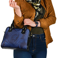 Hawaiian Turtle and Shark Shoulder Handbag Kakau Tribal with Polynesian Pattern Blue Color LT03 - Polynesian Pride