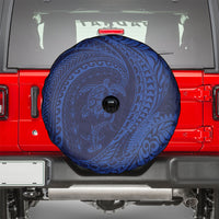 Hawaiian Turtle and Shark Spare Tire Cover Kakau Tribal with Polynesian Pattern Blue Color LT03 - Polynesian Pride
