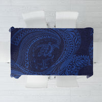 Hawaiian Turtle and Shark Tablecloth Kakau Tribal with Polynesian Pattern Blue Color LT03 Blue - Polynesian Pride