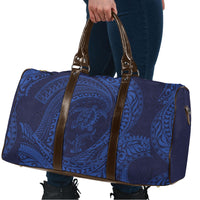 Hawaiian Turtle and Shark Travel Bag Kakau Tribal with Polynesian Pattern Blue Color LT03 - Polynesian Pride