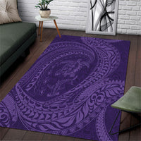 Hawaiian Turtle and Shark Area Rug Kakau Tribal with Polynesian Pattern Purple Color LT03 Purple - Polynesian Pride