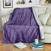 Hawaiian Turtle and Shark Blanket Kakau Tribal with Polynesian Pattern Purple Color LT03 Purple - Polynesian Pride