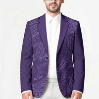 Hawaiian Turtle and Shark Blazer Kakau Tribal with Polynesian Pattern Purple Color LT03 - Polynesian Pride