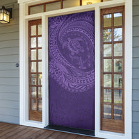 Hawaiian Turtle and Shark Door Cover Kakau Tribal with Polynesian Pattern Purple Color LT03 - Polynesian Pride
