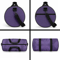 Hawaiian Turtle and Shark Duffle Bag Kakau Tribal with Polynesian Pattern Purple Color
