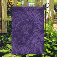 Hawaiian Turtle and Shark Garden Flag Kakau Tribal with Polynesian Pattern Purple Color LT03 Garden Flag Purple - Polynesian Pride