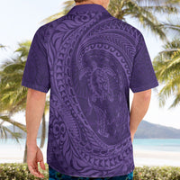 Hawaiian Turtle and Shark Hawaiian Shirt Kakau Tribal with Polynesian Pattern Purple Color LT03 - Polynesian Pride