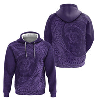 Hawaiian Turtle and Shark Hoodie Kakau Tribal with Polynesian Pattern Purple Color LT03 - Polynesian Pride