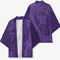 Hawaiian Turtle and Shark Kimono Kakau Tribal with Polynesian Pattern Purple Color LT03 - Polynesian Pride
