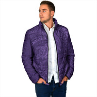 Hawaiian Turtle and Shark Padded Jacket Kakau Tribal with Polynesian Pattern Purple Color LT03 - Polynesian Pride